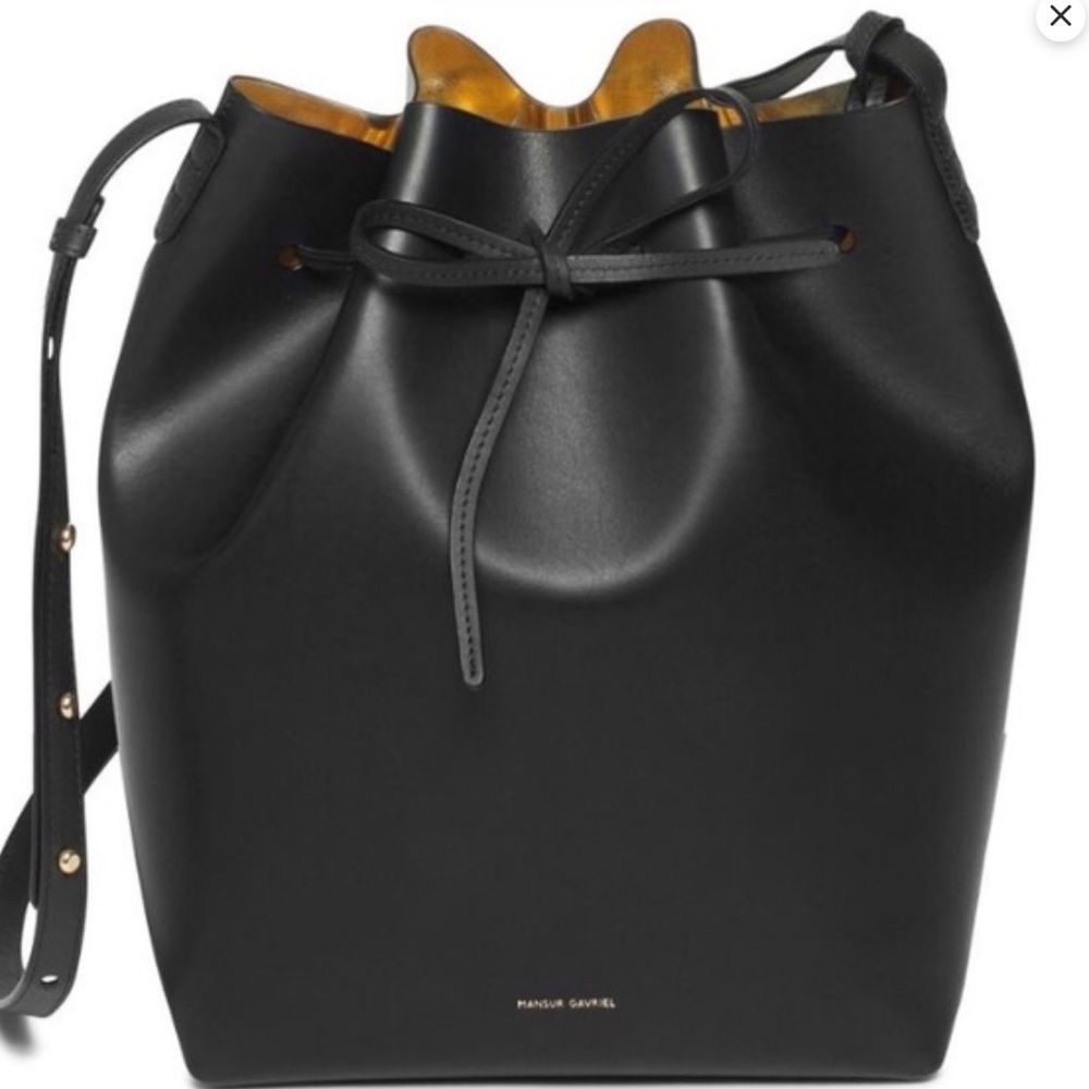 Mansur Gavriel Mini Bucket Bag - Black/Gold
